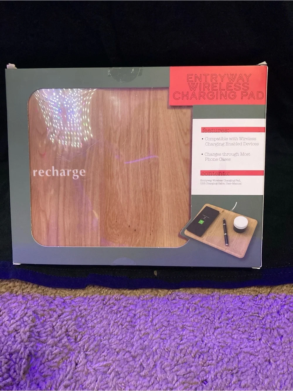 Entryway Wireless Charging Pad - Wood Tone